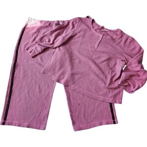 Victoria’s Secret Dusty Pink Vintage 90's Waffle Knit Pajama Set. Sz. L